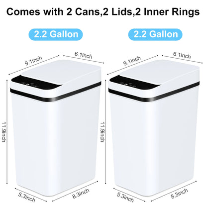2 Pack  Automatic Trash Cans With Motion Sensor