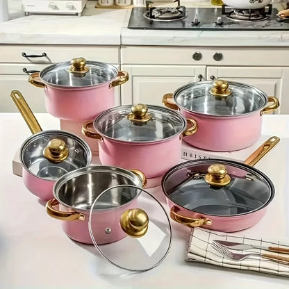 Nonstick Fry Pan Set - Stainless Steel Induction Cookware
