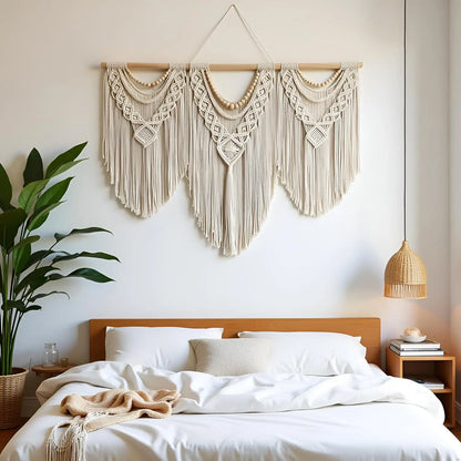 Large Macrame Boho Wall Hanging  43"x32"