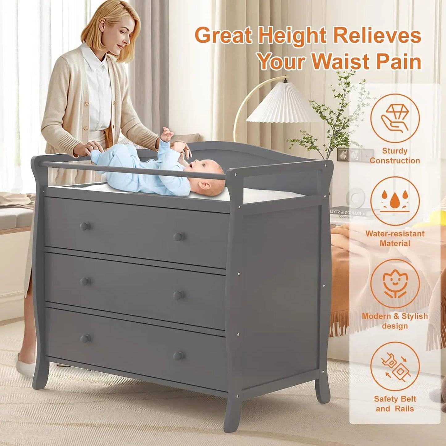 Wooden Baby Changing Table