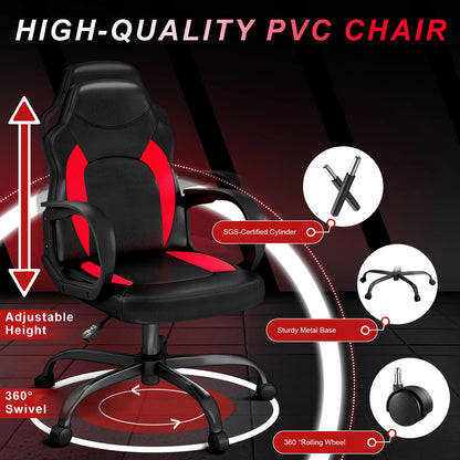 Ergonomic Swivel Gaming Chair with PU Leather