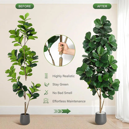 Fiddle Leaf Fig Tree Artificial with Leaves
