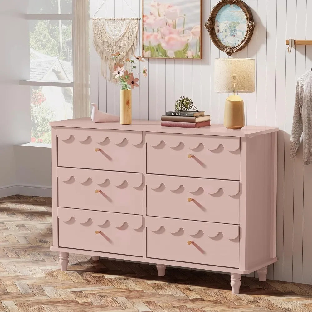 Girls Scalloped Organizer Storage with Drawers