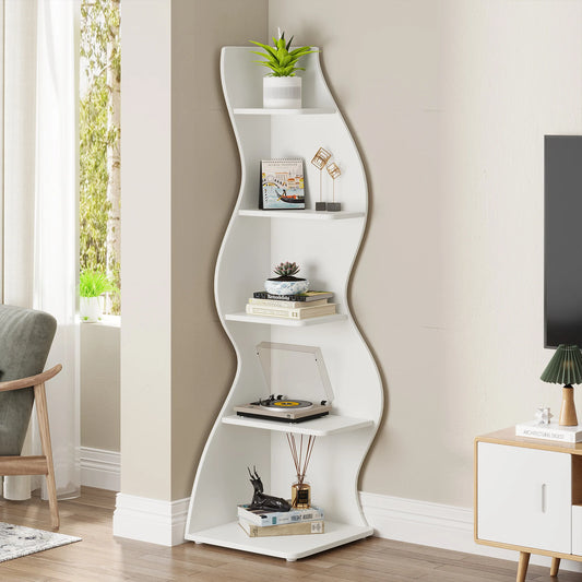 5 Tier Corner Shelf, Bookshelf, Plant Stand