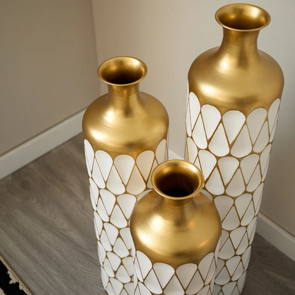 Floor Metal Vase 3-piece Set