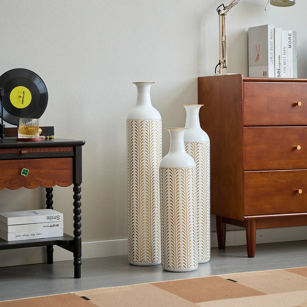 Floor Metal Vase 3-piece Set