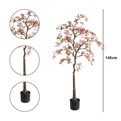 Realistic Potted Silk Begonia Flower Tree