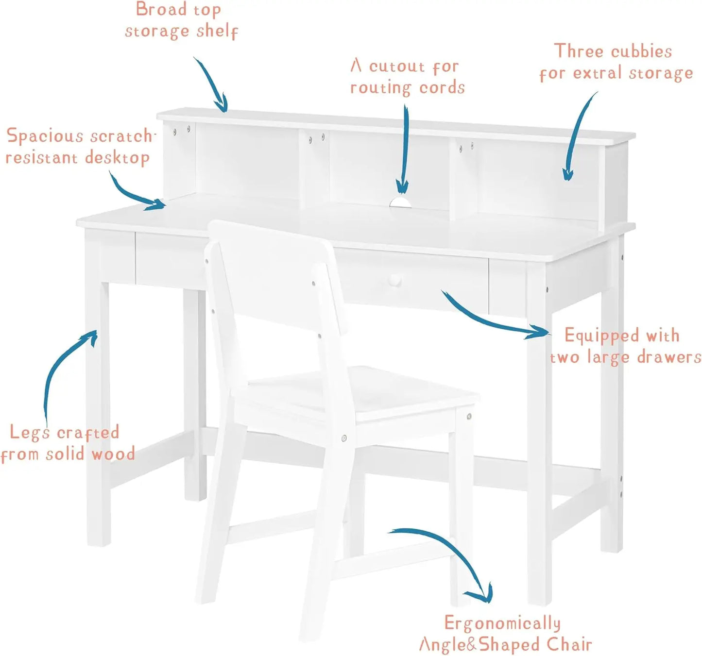 Kids Wooden Study Desk and Chair