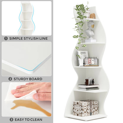 5 Tier Corner Shelf, Bookshelf, Plant Stand