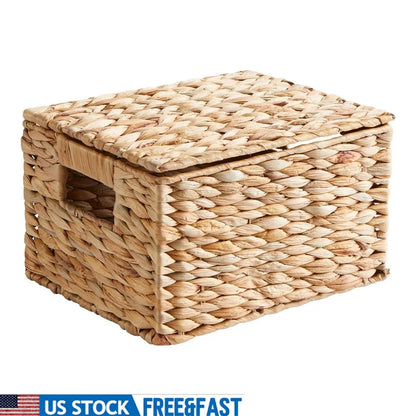 Natural Hyacinth Basket with Lid