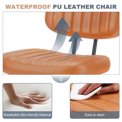 Armless Office Desk Chair Lumbar Support