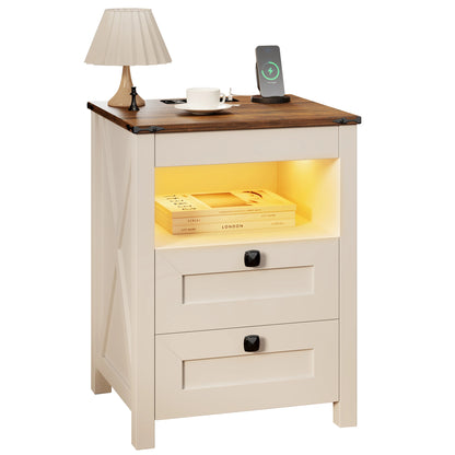 LED Nightstand with Gun Drawer & Invisible Lock