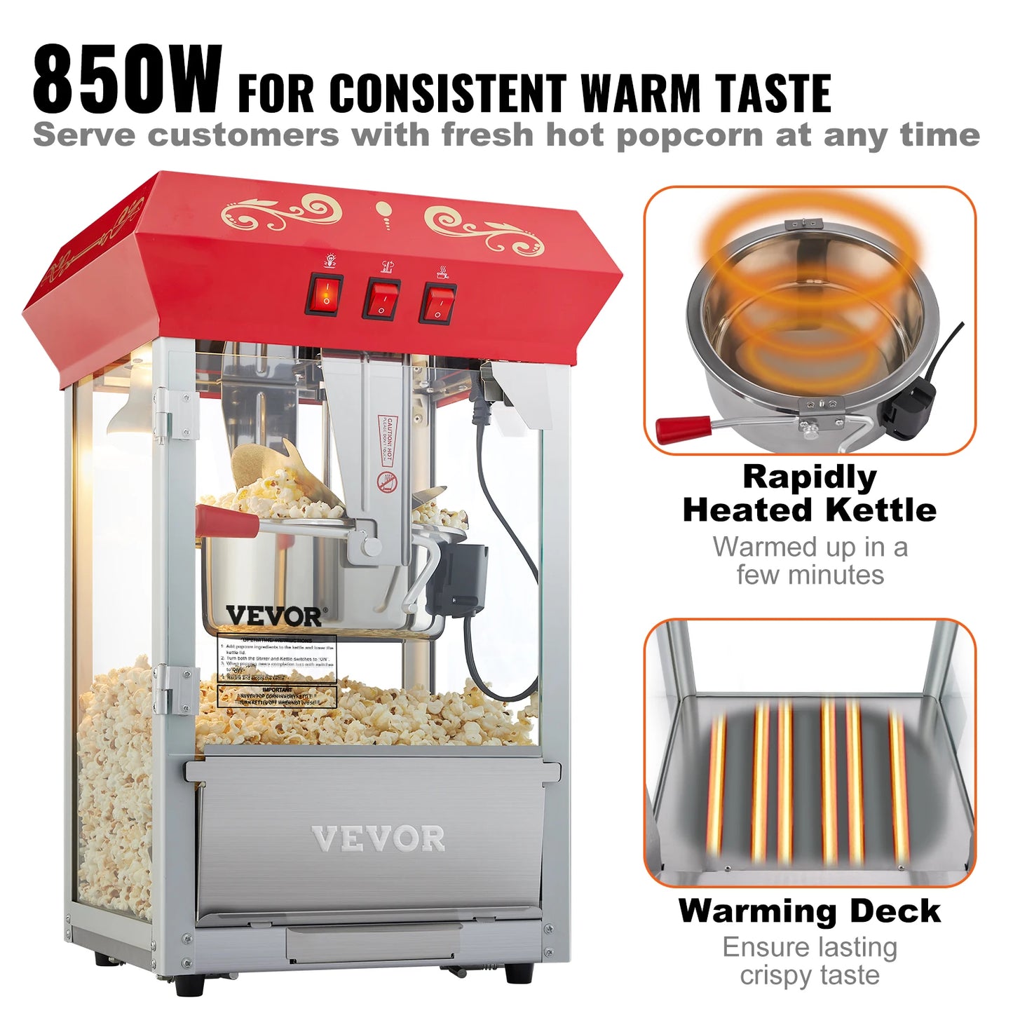Electric Popcorn Maker  with Scoop Spoon