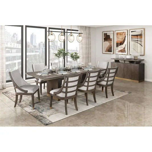 9-Piece Dining Set with Extension Table and 8 Armchairs