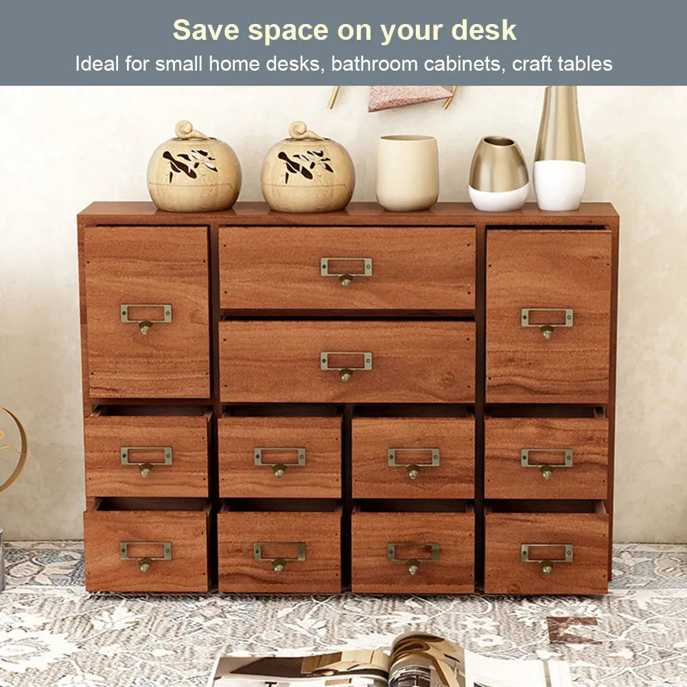12 Drawer Wooden Apothecary Cabinet