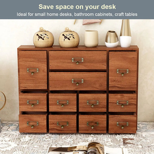 12 Drawer Wooden Apothecary Cabinet