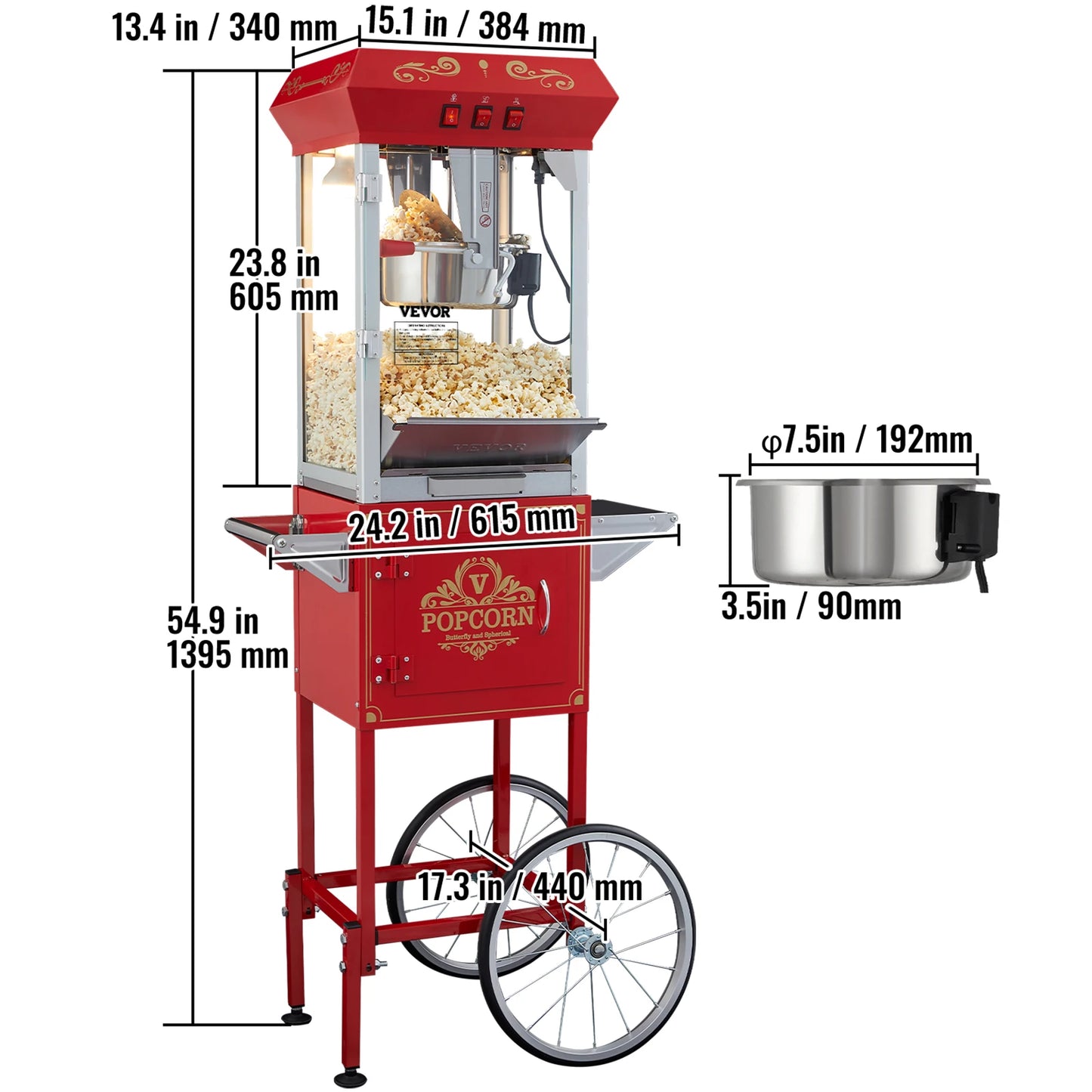 Electric Popcorn Maker  with Scoop Spoon