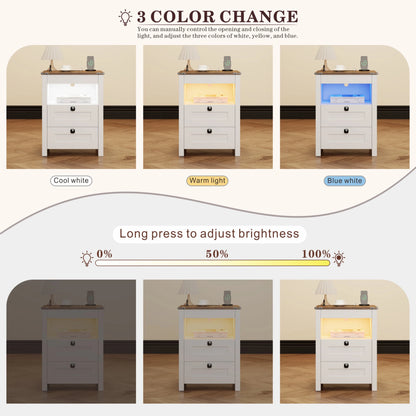 LED Nightstand with Gun Drawer & Invisible Lock
