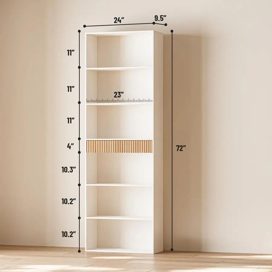 7 Tier Bookshelf with Storage Drawer