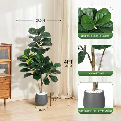 Fiddle Leaf Fig Tree Artificial with Leaves