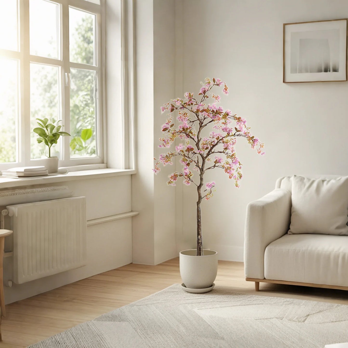 Realistic Potted Silk Begonia Flower Tree
