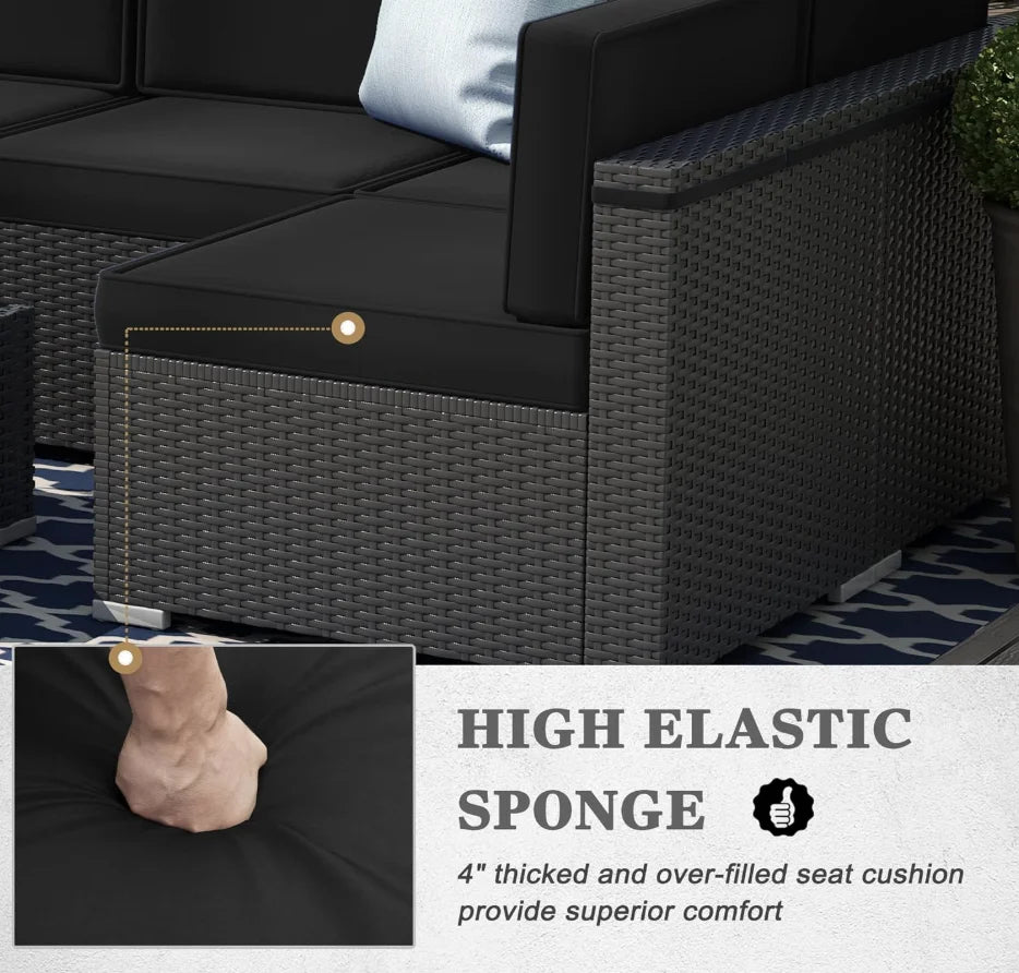 Patio Furniture Set with 44" Propane Gas Fire Pit Table