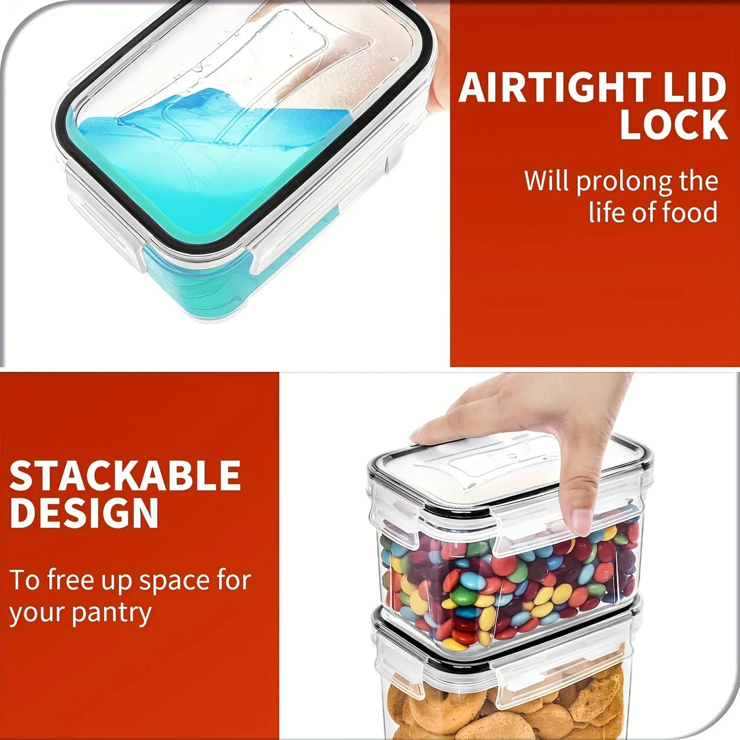 24Piece Airtight Food Storage Containers With 40 Labels