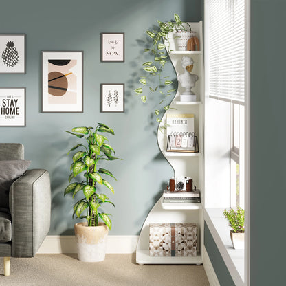 5 Tier Corner Shelf, Bookshelf, Plant Stand