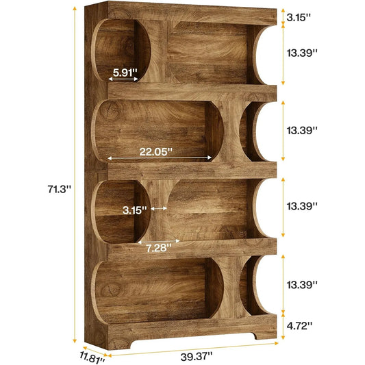 Modern Asymmetrical Bookshelf, Freestanding Display Shelf