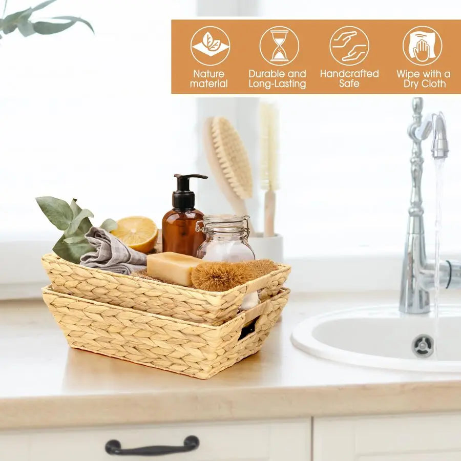 6 Count Wicker Baskets With Handles