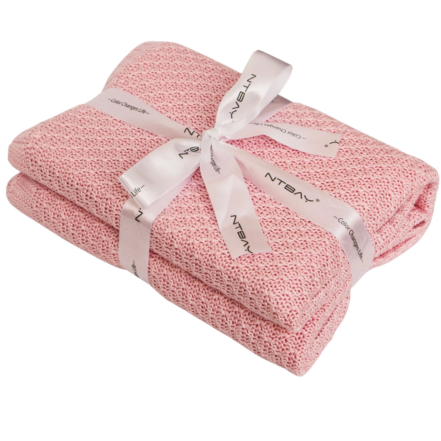 Natural Bamboo Cable Knit Toddler Blanket